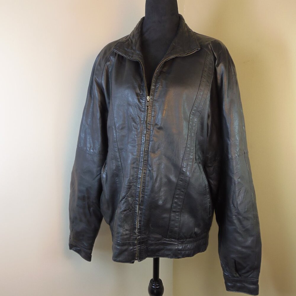 Vintage Raffaelo Golden Collection Men's 44 Leather Jacket Authentic Collectible